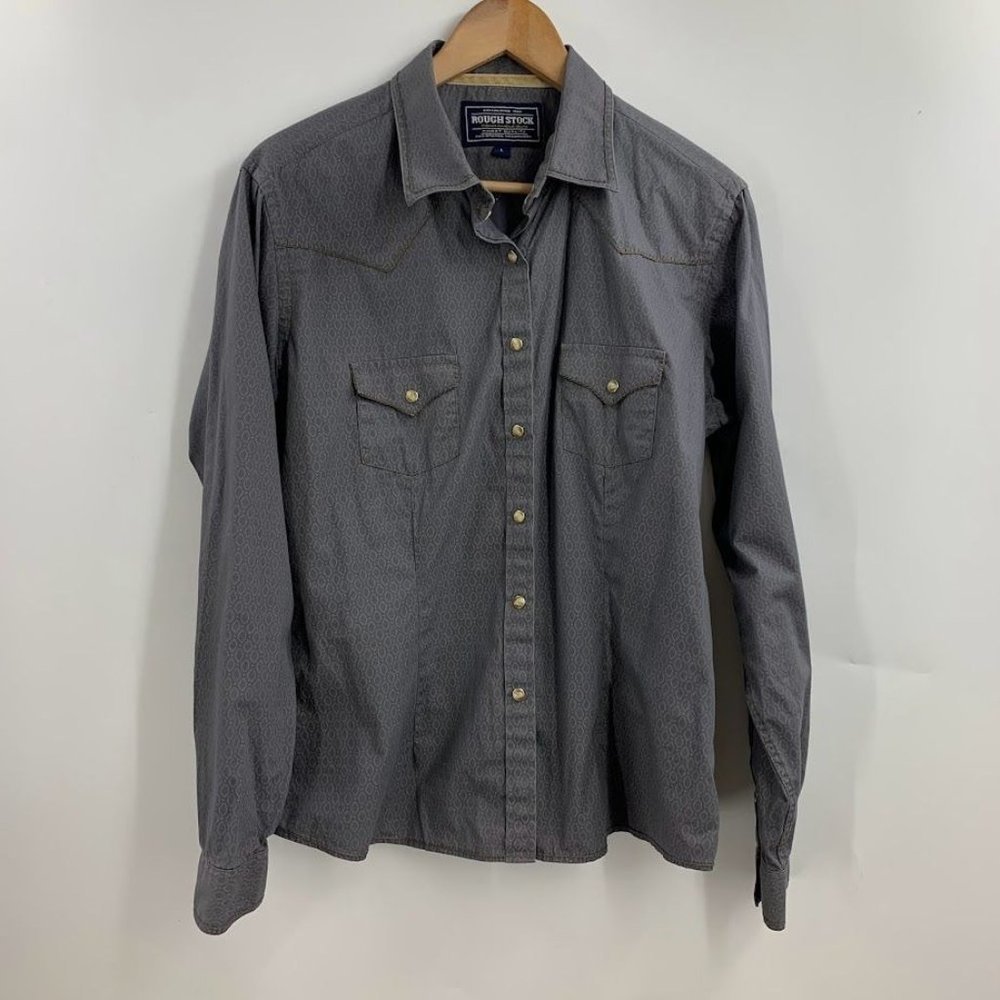 Rough Stock Men's Panhandle Slim Pearl Snap Long Sleeve Western Shirt Size L